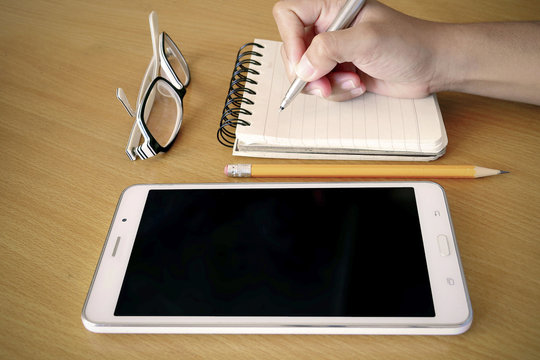 Writing on a Notepad