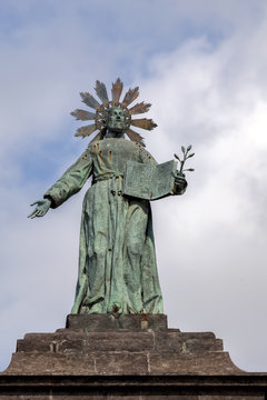 Statue of San Gaetano on top of the Port'Alba gates in Naples, I
