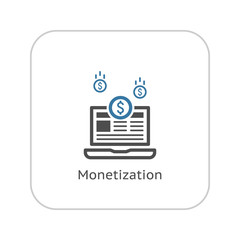 Monetization Icon. Business Concept. Flat Design.