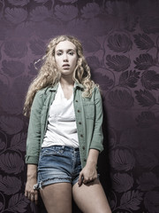 Young American Blonde Female Fashion