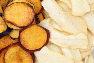 dried slices of sweet melon and peach