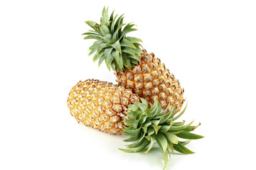 Pineapples  on white background.