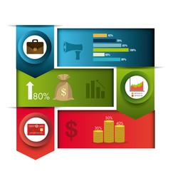 Business growth and money savings infographics 