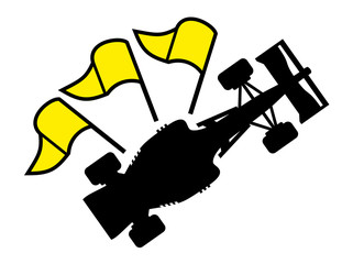 racing yellow flag symbol