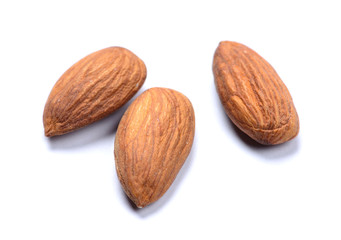 almonds isolated on the white background