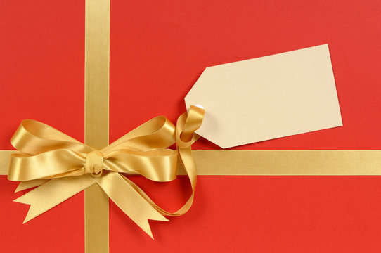 Red And Gold Gift With Tag