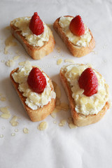  Homemade Strawberries and ricotta cheese on sourdough toast