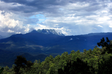 Landscape of Mountain cloudscape in Chiang Mai, Thailand.