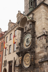 Famous astronomical clock on the Old Town Square