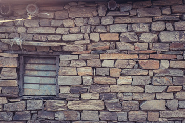 old window with old bricks in Nepal