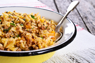 Rice with minced meat