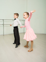 Fototapeta premium Dancing, ballroom dancing, dance studio, children
