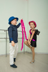 Fototapeta premium Dancing, ballroom dancing, dance studio, children