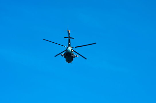 flying helicopter, view from below