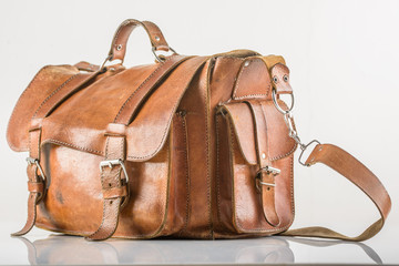 Bag on wooden background
