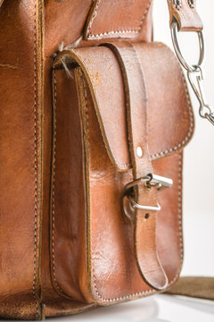Bag on wooden background
