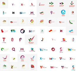 Vector abstract company logo mega collection, type letters and