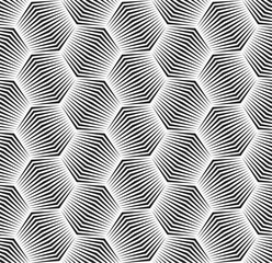 Vector seamless texture. Geometric abstract background. The relief of the hexagons of broken strips.