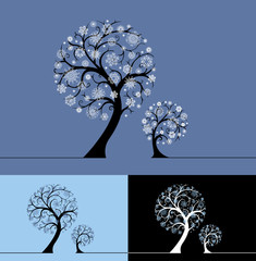 Snow trees illustration.