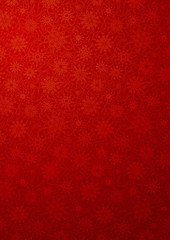 Red wallpaper with snowflakes.