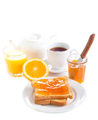 Toasts with orange marmalade