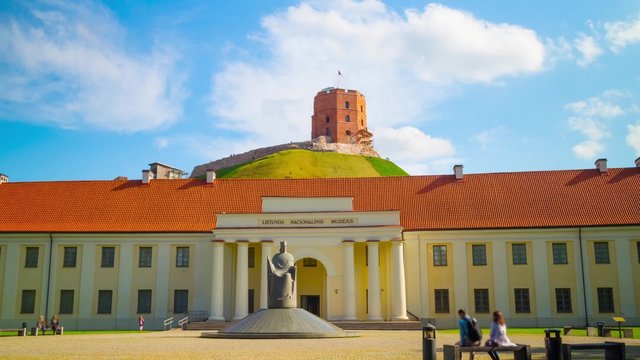 Lithuanian National Museum and the Tower of Gediminas, hyper time-lapse