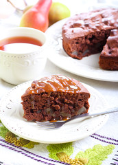 Chocolate pear cake