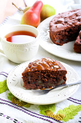 Chocolate pear cake