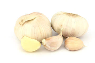 Fresh garlic isolated on white background
