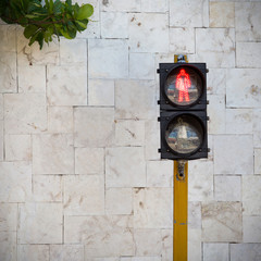 Red pedestrian traffic light