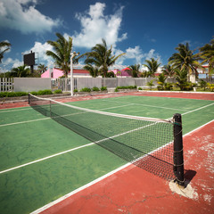 Outdoor tennis net at court