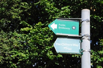 Chiltern Way and Public Bridleway signs, Turville.