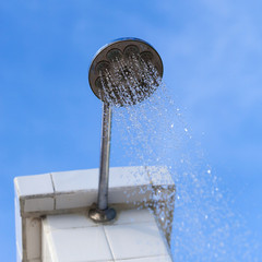 Water pouring from shower