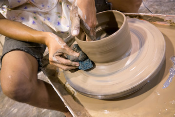 Asian clay potter