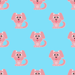 Materiał do szycia Seamless vector background funny animals symbol DOG