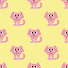 Materiał do szycia Seamless vector background funny animals symbol DOG