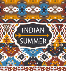 Seamless decorative pattern in tribal style