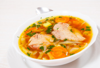 Cabbage soup with meat