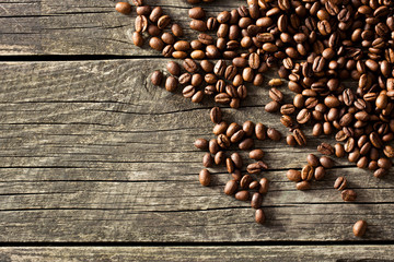 coffee beans on wooden table