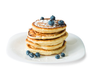 traditional russian pancakes with blueberry