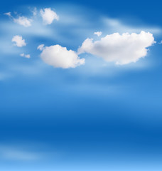 Obraz premium White clouds in the sky on blue background