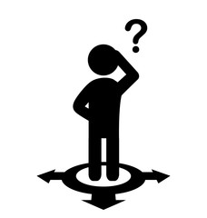 Confusion People with Navigation Arrows and Question Mark Flat I