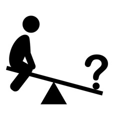 Confusion Man on Swing People with Question Mark Flat Icons Pict