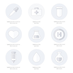 medical Flat Icons Design line icons styles