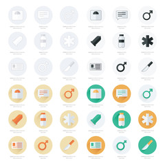 medical Flat Icons Vector Design set