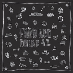 food and drink icons set