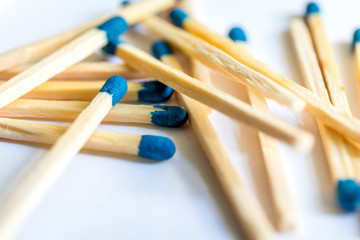 Matches with a blue head