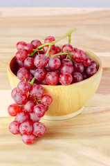Red fruit on wooden