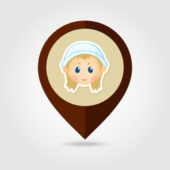 American Pilgrim children mapping pin icon