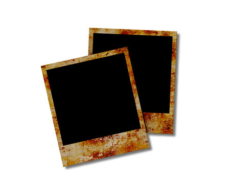 Blank instant photos isolated on white